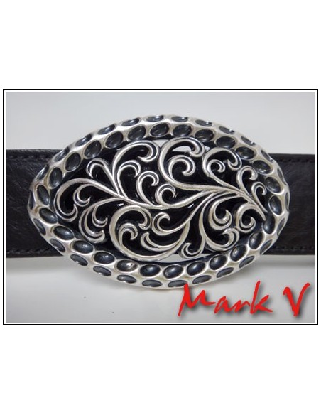 Schnalle Oval mit Schnörkelpflanze
