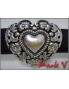 Schnalle Herz mit Rosenkranz