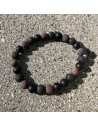 Armband Halbedelstein Rotes Tigerauge, Lava, Onyx matt 8mm