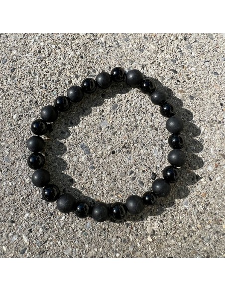 Armband Halbedelstein Turmalin glanz / matt 8mm