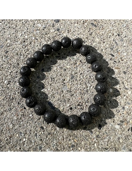 Armband Edelstein Lava matt 8mm