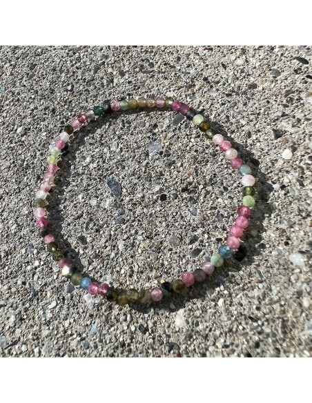 Armband Halbedelstein Turmalin farbig 3mm