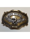 Gürtelschnalle Adler Live to Ride 4.0cm