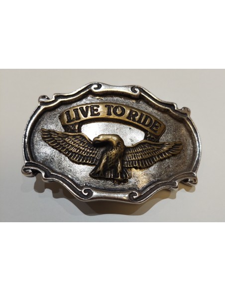 Gürtelschnalle Live to Ride 4.0cm