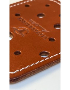 Einmalig hochwertige Fliegenklatsche aus Blankleder dunkel