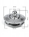 Loxx Stoffunterteil mit Standardscheibe - Messing schwarznickel