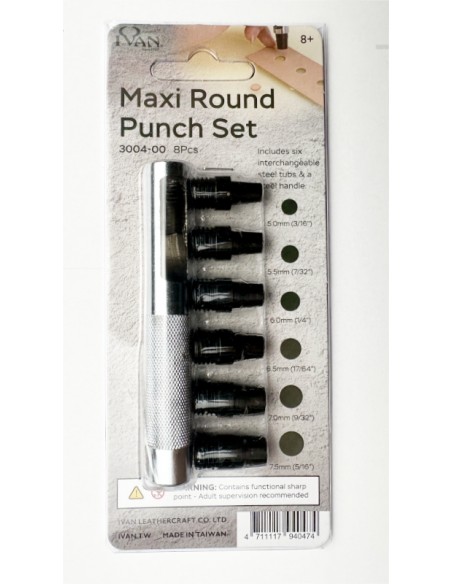 Locheisenset Rund 5.0mm - 7.5mm