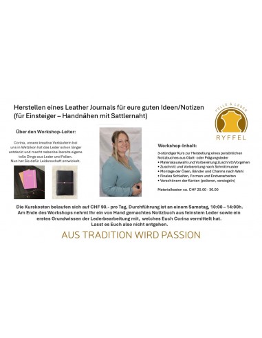 Lederworkshop zur Herstellung eines Leder Brillenetuis mit Corina und Luna