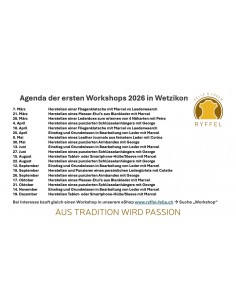 Lederworkshop zur Herstellung eines Leder Brillenetuis mit Corina und Luna