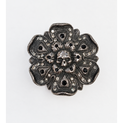 Gürtelschnalle Totenkopf-Blume