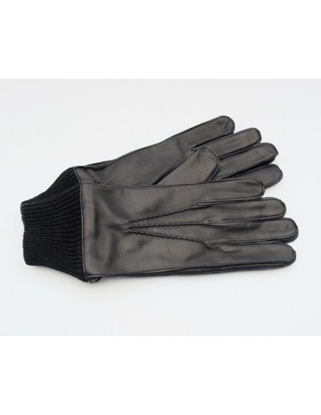 Herrenhandschuh aus Leder mit Strickbund Guanti Alex