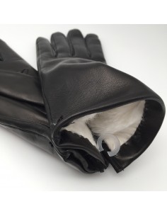 Damenhandschuh mit Kaninchenfutter weiss Guanti Alex
