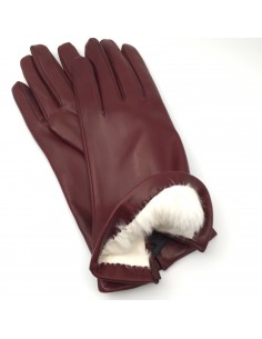 Damenhandschuh mit Kaninchenfutter weiss Guanti Alex