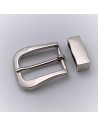 Einfache Schnalle 25mm Set mit Schlaufe altsilber