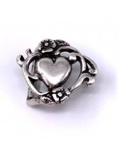 Schnalle Herz 25mm altsilber