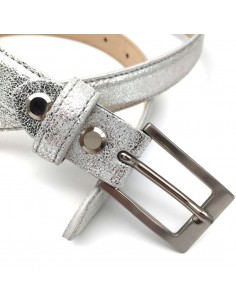 Damen Gürtel 2cm silber 2